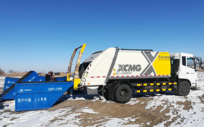 天游TY8线路检测中心压缩式垃圾车在新疆昌吉作业